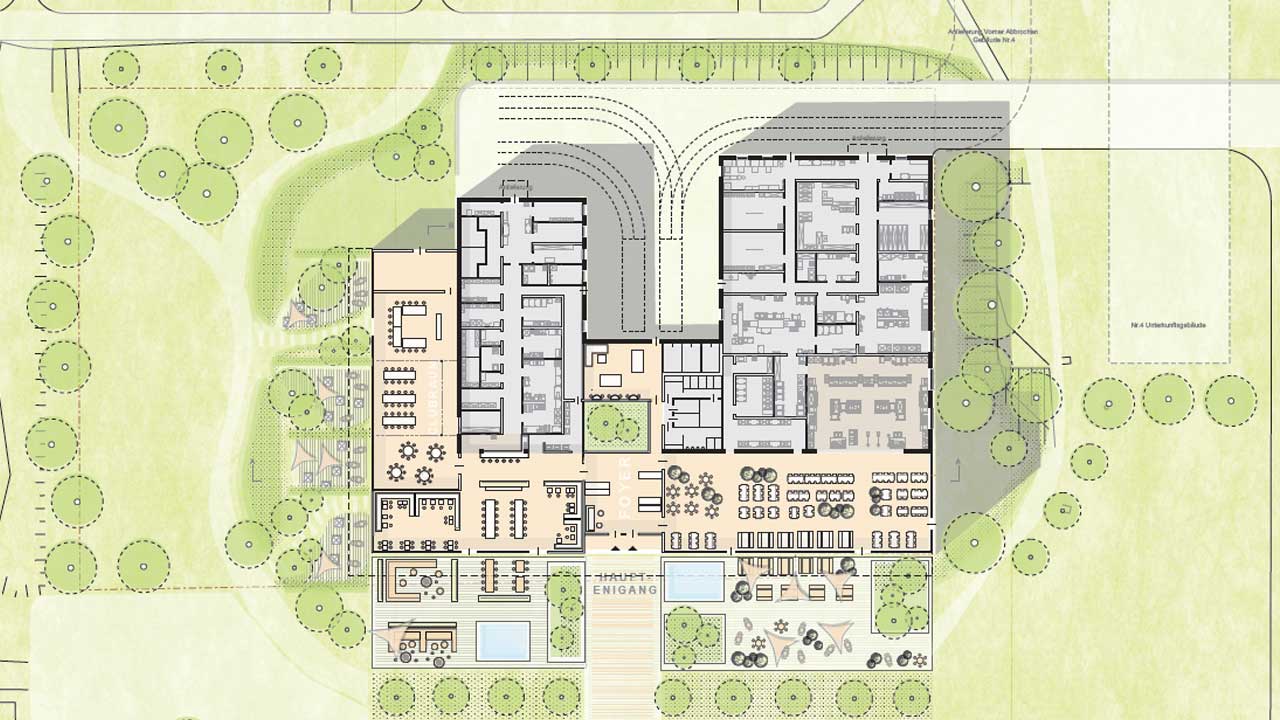 Neubau Wirtschafts- und Betreuungsgebäude, Rommelkaserne, Dornstadt